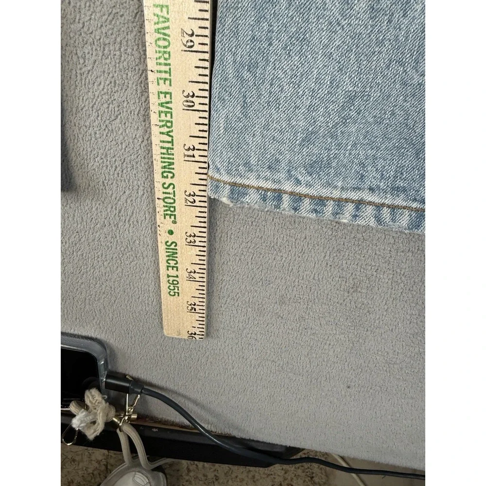 Calvin Klein‎ Selvedge Jeans Mens Blue Light Dirty Wash Straight Leg Fits 34x32